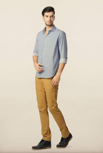 Peter England Blue Printed Casual Shirt Peter England Blue Printed Casual Shirt