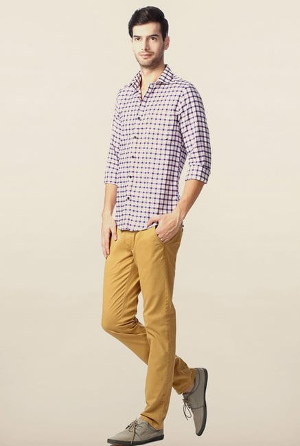 Peter England Purple Checks Casual Shirt Peter England Purple Checks Casual Shirt