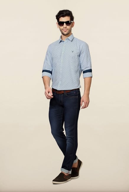 Allen Solly Blue Printed Shirt Allen Solly Blue Printed Shirt