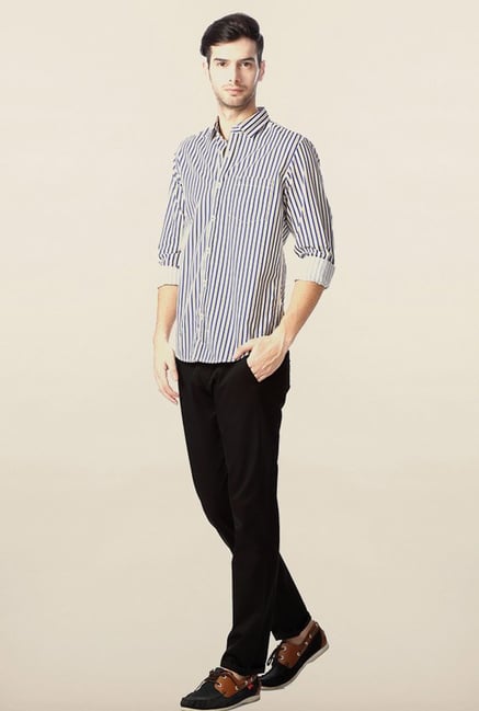Peter England Blue Striped Casual Shirt Peter England Blue Striped Casual Shirt