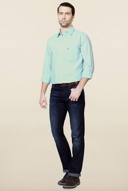 Allen Solly Blue Printed Casual Shirt Allen Solly Blue Printed Casual Shirt