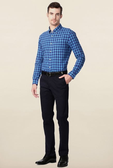 Peter England Blue & Sapphire Checks Casual Shirt Peter England Blue & Sapphire Checks Casual Shirt