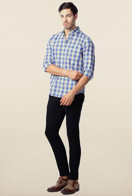 Peter England Blue Cotton Casual Shirt Peter England Blue Cotton Casual Shirt