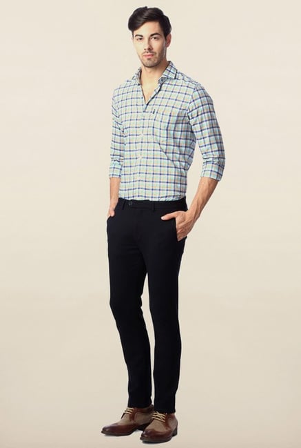 Peter England Turquoise Checks Casual Shirt Peter England Turquoise Checks Casual Shirt