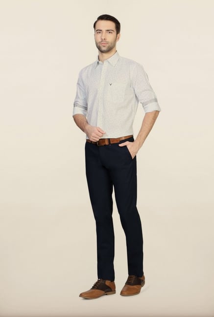 Allen Solly White Printed Slim Fit Shirt Allen Solly White Printed Slim Fit Shirt