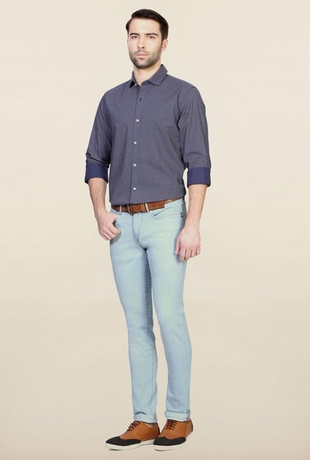 Peter England Navy Printed Casual Shirt Peter England Navy Printed Casual Shirt