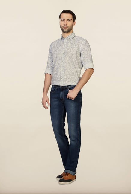 Peter England White Printed Casual Shirt Peter England White Printed Casual Shirt