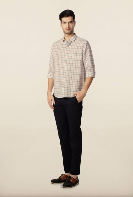 Peter England White Checks Casual Shirt Peter England White Checks Casual Shirt