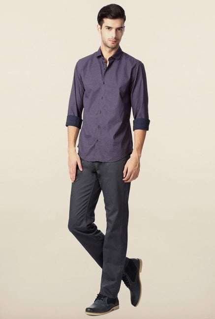 Peter England Navy Printed Casual Shirt Peter England Navy Printed Casual Shirt
