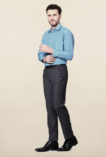 Peter England Turquoise Checks Casual Shirt Peter England Turquoise Checks Casual Shirt