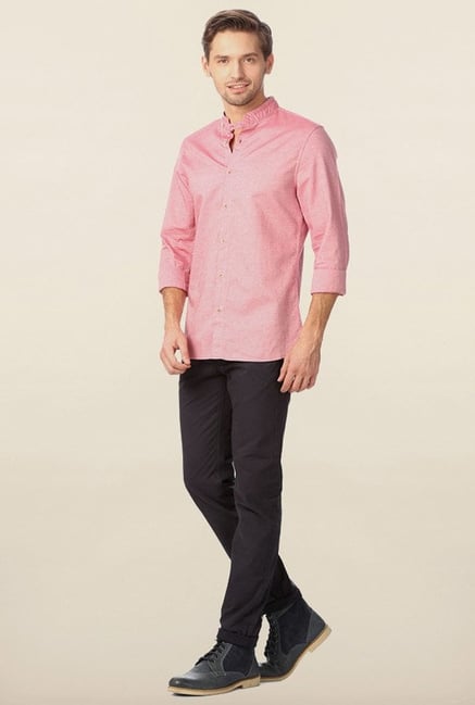 Peter England Pink Solid Casual Shirt Peter England Pink Solid Casual Shirt