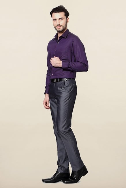 Peter England Purple Solid Casual Shirt Peter England Purple Solid Casual Shirt