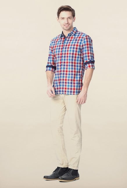Peter England Multicolour Gingham Checks Casual Shirt Peter England Multicolour Gingham Checks Casual Shirt