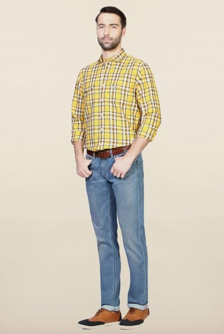 Allen Solly Yellow Casual Shirt Allen Solly Yellow Casual Shirt