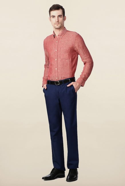 Peter England Red Solid Casual Shirt Peter England Red Solid Casual Shirt