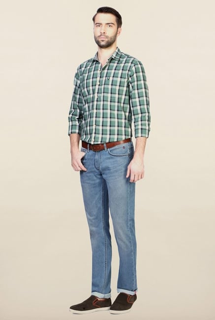 Allen Solly Green Checks Casual Shirt Allen Solly Green Checks Casual Shirt