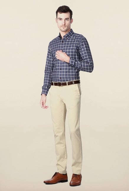 Peter England Navy Checks Casual Shirt Peter England Navy Checks Casual Shirt