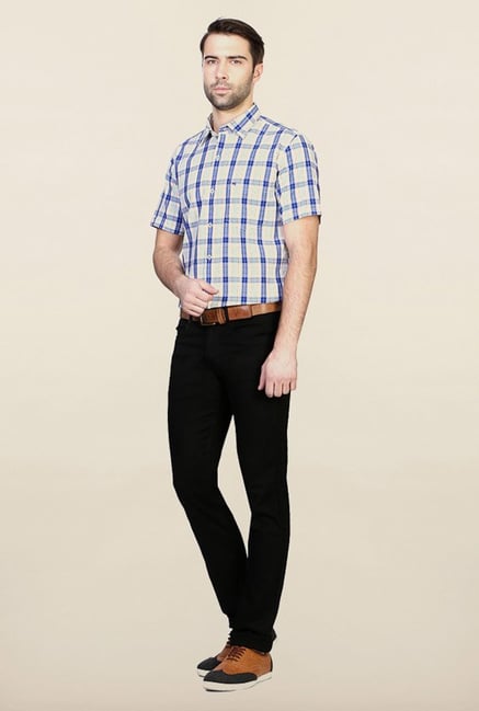 Peter England Blue Checks Casual Shirt Peter England Blue Checks Casual Shirt