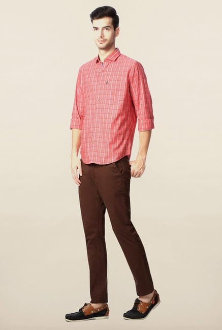 Peter England Pink Checks Casual Shirt Peter England Pink Checks Casual Shirt