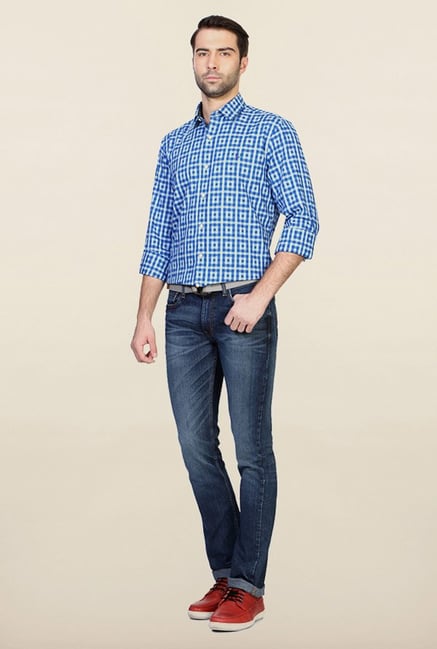 Allen Solly Blue Checks Casual Shirt Allen Solly Blue Checks Casual Shirt