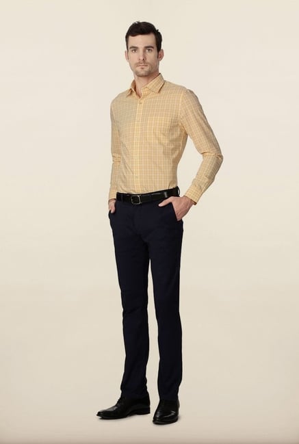 Peter England Yellow Checks Casual Shirt Peter England Yellow Checks Casual Shirt
