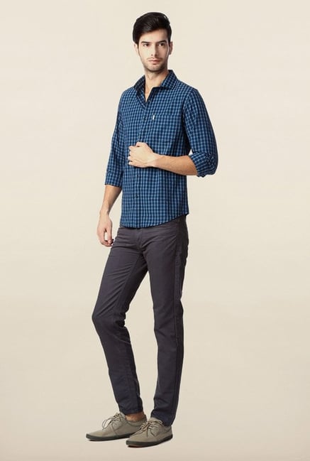 Peter England Blue Checks Casual Shirt Peter England Blue Checks Casual Shirt