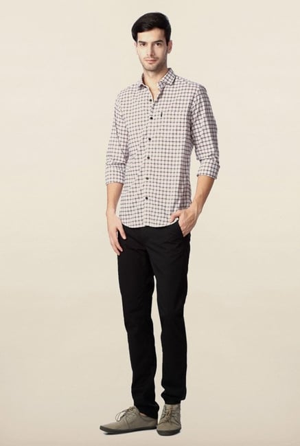 Peter England White Checks Casual Shirt Peter England White Checks Casual Shirt