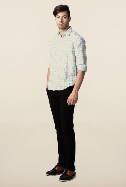Peter England White Checks Casual Shirt Peter England White Checks Casual Shirt