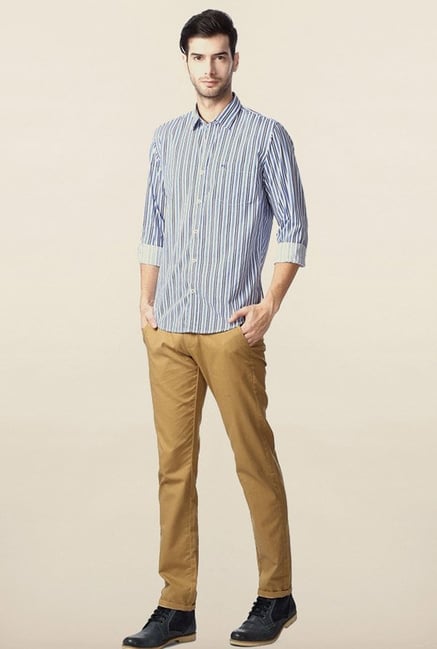 Peter England Blue Striped Casual Shirt Peter England Blue Striped Casual Shirt