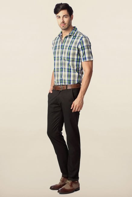 Peter England Green & Blue Checks Casual Shirt Peter England Green & Blue Checks Casual Shirt