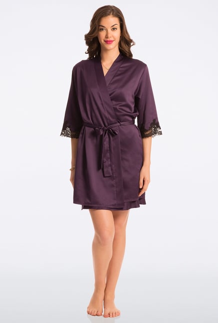 Pretty Secrets Purple Solid Robe Pretty Secrets Purple Solid Robe