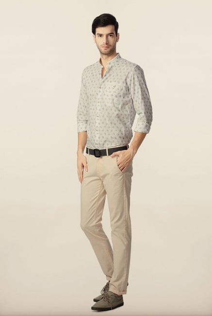 Peter England White Printed Casual Shirt Peter England White Printed Casual Shirt