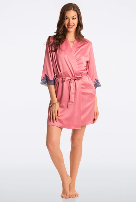 Pretty Secrets Pink Solid Robe Pretty Secrets Pink Solid Robe