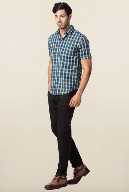 Peter England Blue Checks Casual Shirt Peter England Blue Checks Casual Shirt