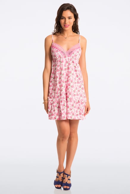 Pretty Secrets Pink Printed Chemise Pretty Secrets Pink Printed Chemise