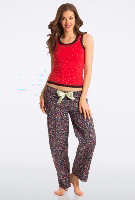 Pretty Secrets Red Printed Tank Top Pretty Secrets Red Printed Tank Top