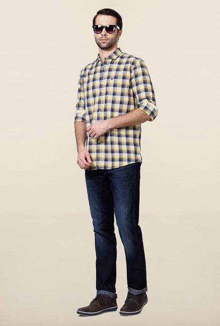 Allen Solly Navy & White Checks Shirt Allen Solly Navy & White Checks Shirt