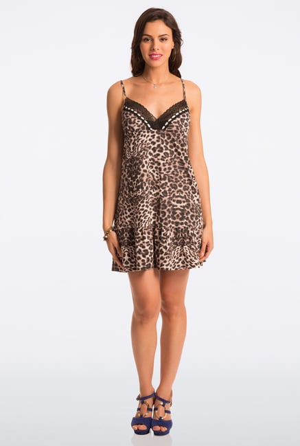 Pretty Secrets Brown Animal Print Chemise Pretty Secrets Brown Animal Print Chemise