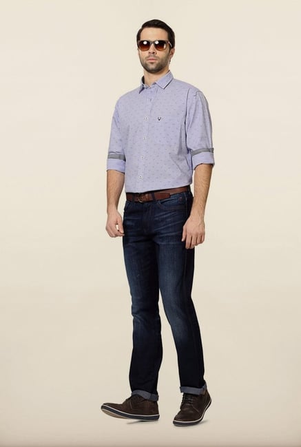 Allen Solly Blue Printed Casual Shirt Allen Solly Blue Printed Casual Shirt