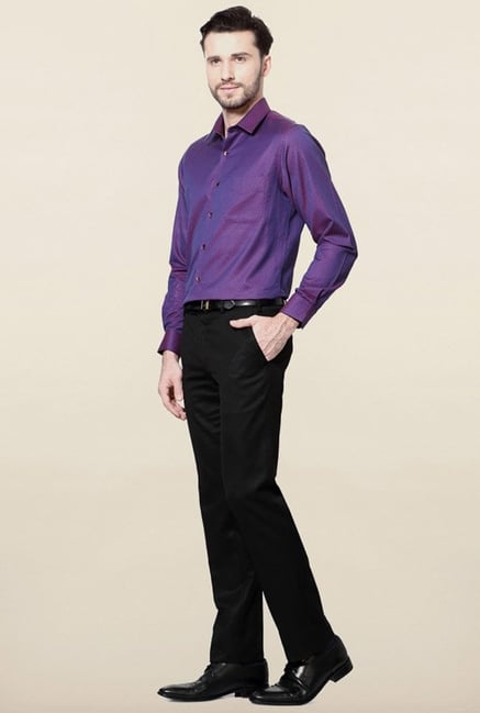 Peter England Purple Solid Casual Shirt Peter England Purple Solid Casual Shirt