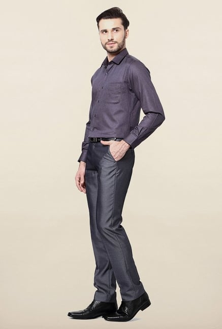 Peter England Purple Solid Casual Shirt Peter England Purple Solid Casual Shirt