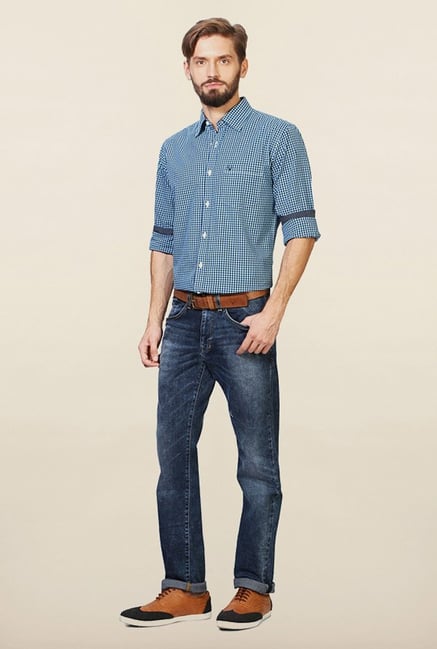 Allen Solly Blue Checks Casual Shirt Allen Solly Blue Checks Casual Shirt