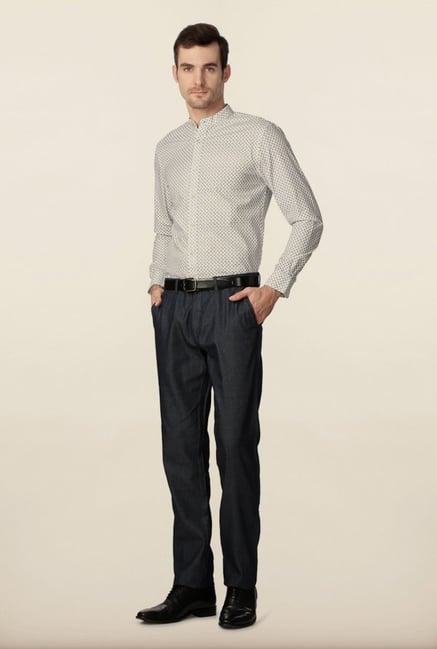 Peter England White Printed Casual Shirt Peter England White Printed Casual Shirt