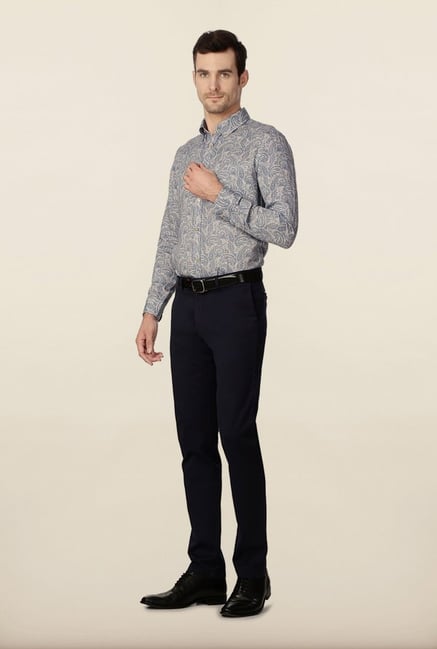 Peter England Blue Printed Casual Shirt Peter England Blue Printed Casual Shirt