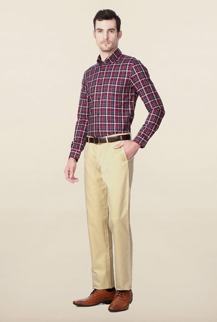 Peter England Maroon & Navy Checks Shirt Peter England Maroon & Navy Checks Shirt