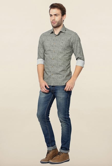 Peter England Green Printed Shirt Peter England Green Printed Shirt