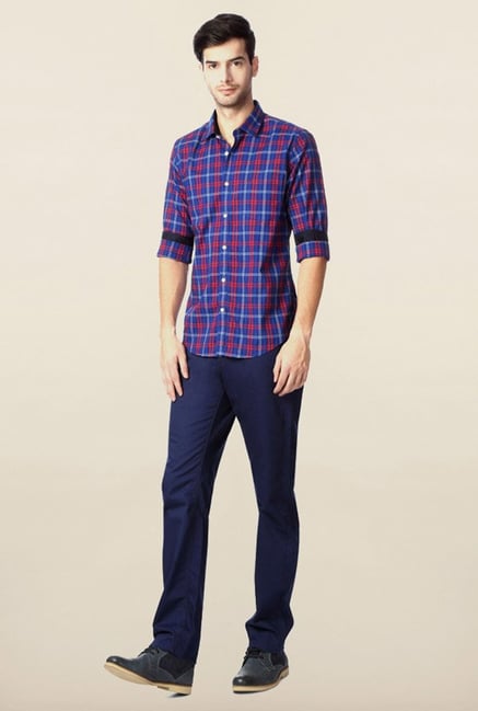 Peter England Blue & Red Casual Shirt Peter England Blue & Red Casual Shirt