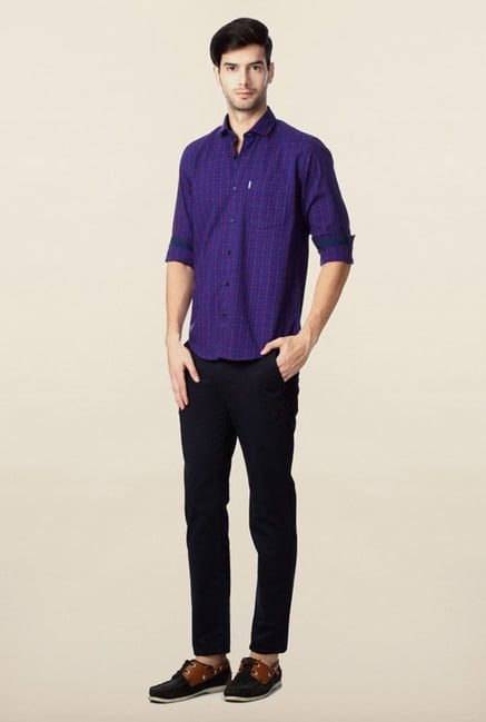 Peter England Indigo Checks Casual Shirt Peter England Indigo Checks Casual Shirt