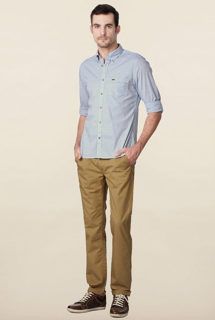 Peter England Blue Striped Casual Shirt Peter England Blue Striped Casual Shirt