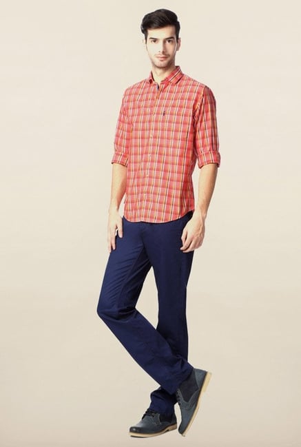 Peter England Pink Checks Casual Shirt Peter England Pink Checks Casual Shirt
